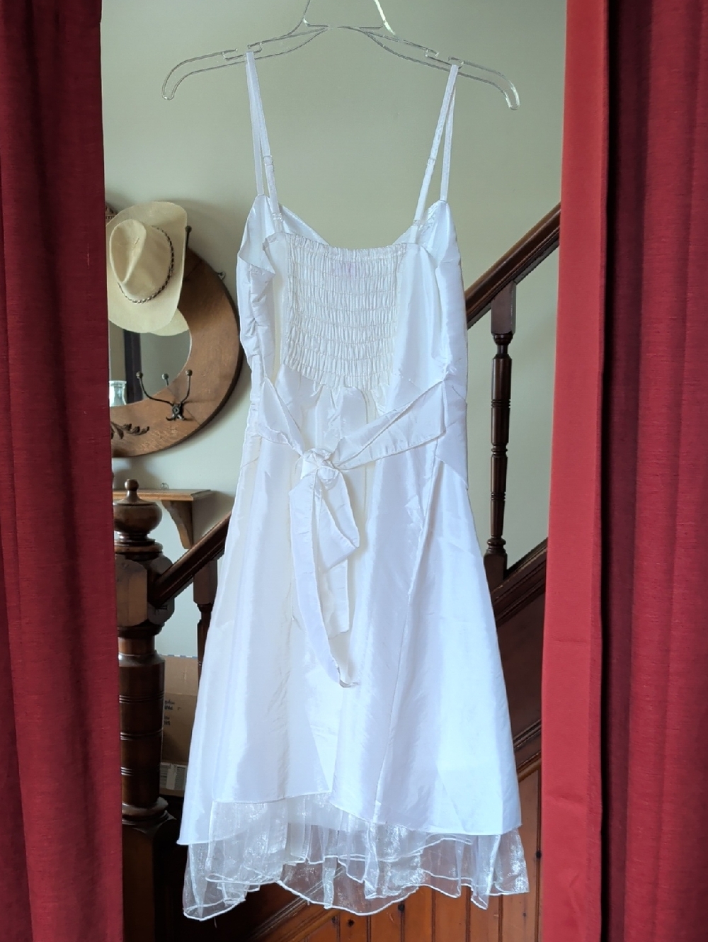 White Spaghetti-Strap Cocktail Dress NWT - Picture 8 of 9
